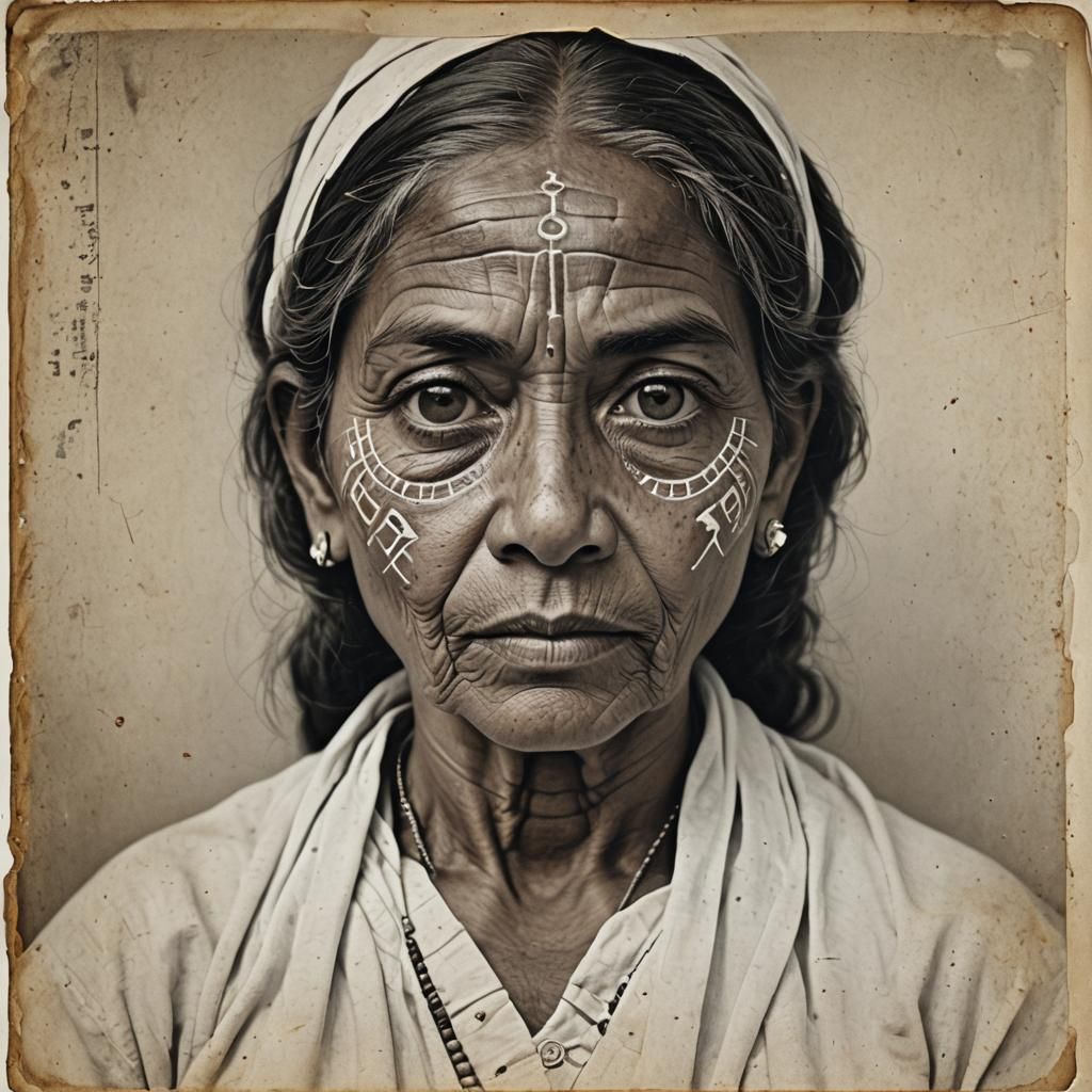 Boricua Woman with Symmetrical Color Patterns