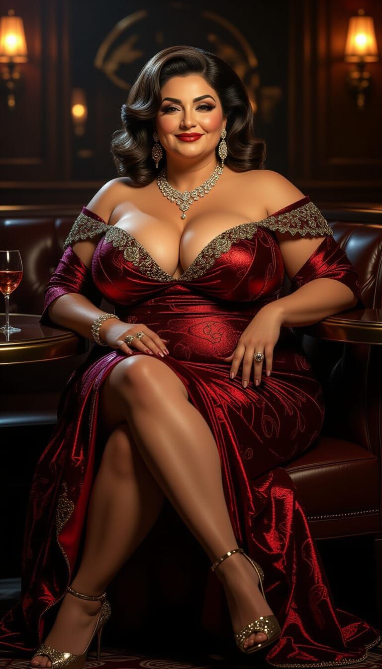 Elegant Middle Eastern Woman in VIP Lounge