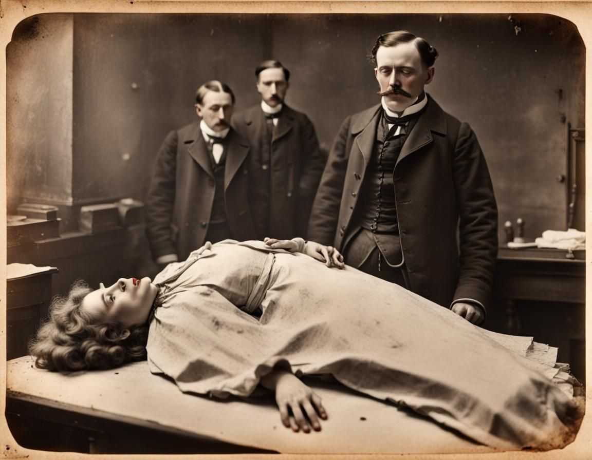 Vintage Morgue Photo of Jack the Ripper Victim