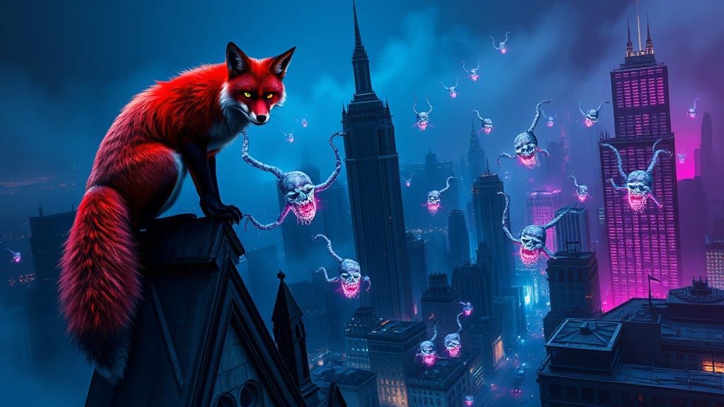 Cyberpunk Vampire Red Fox Spires Gotham City