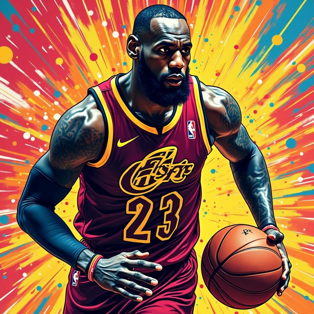 Lebron James in Pop Art Style