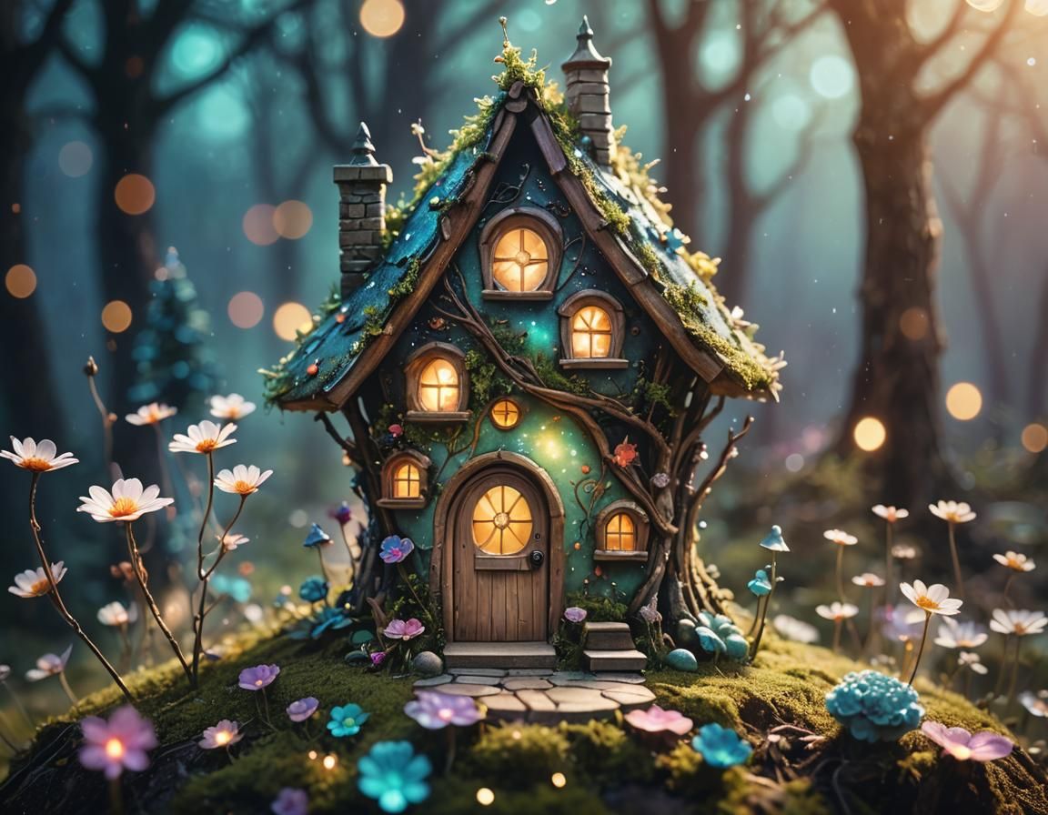 Enchanting Fairy House in Astral Cosmic Style