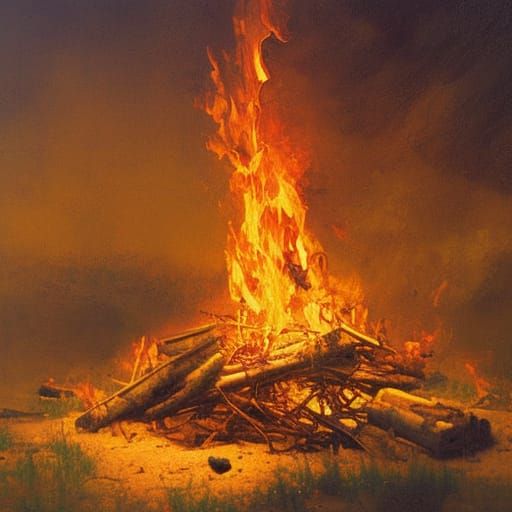 Aesthetic Fire Hazard as Oil Painting