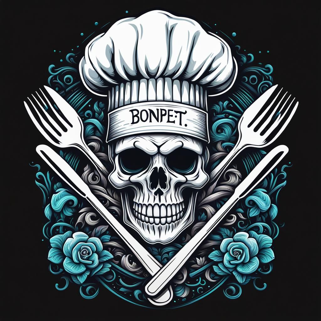 Fantasy Skull Chef Illustration in Digital Art Style