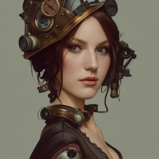 Steampunk Lingerie Portrait in 8K Resolution