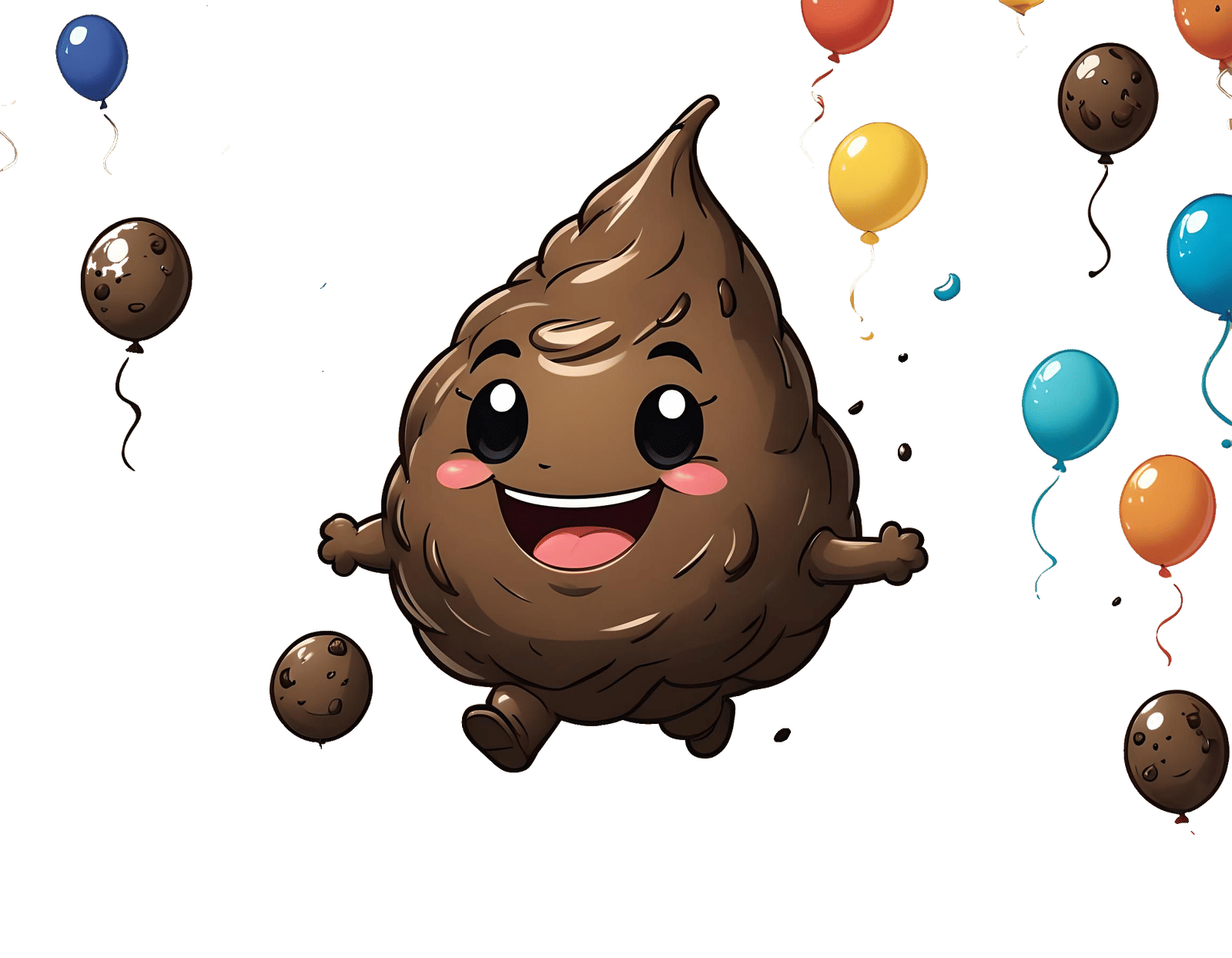 Chibi Smiling Poop Having Fun at Party