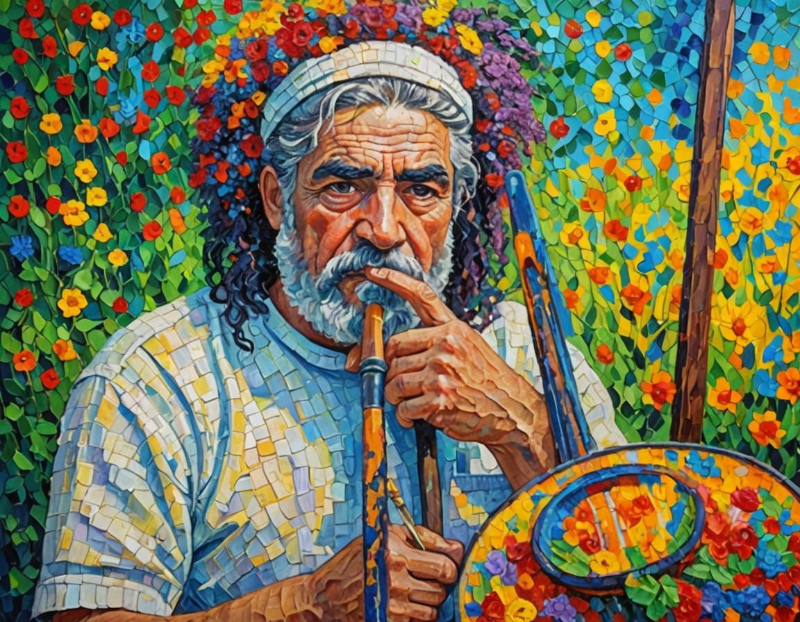 Colorful Abstract Painting in Expressionist Style