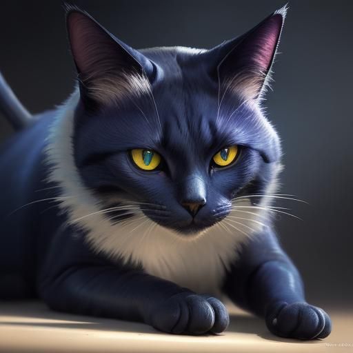 Hyperrealistic Cat Portrait with Dramatic Lighting
