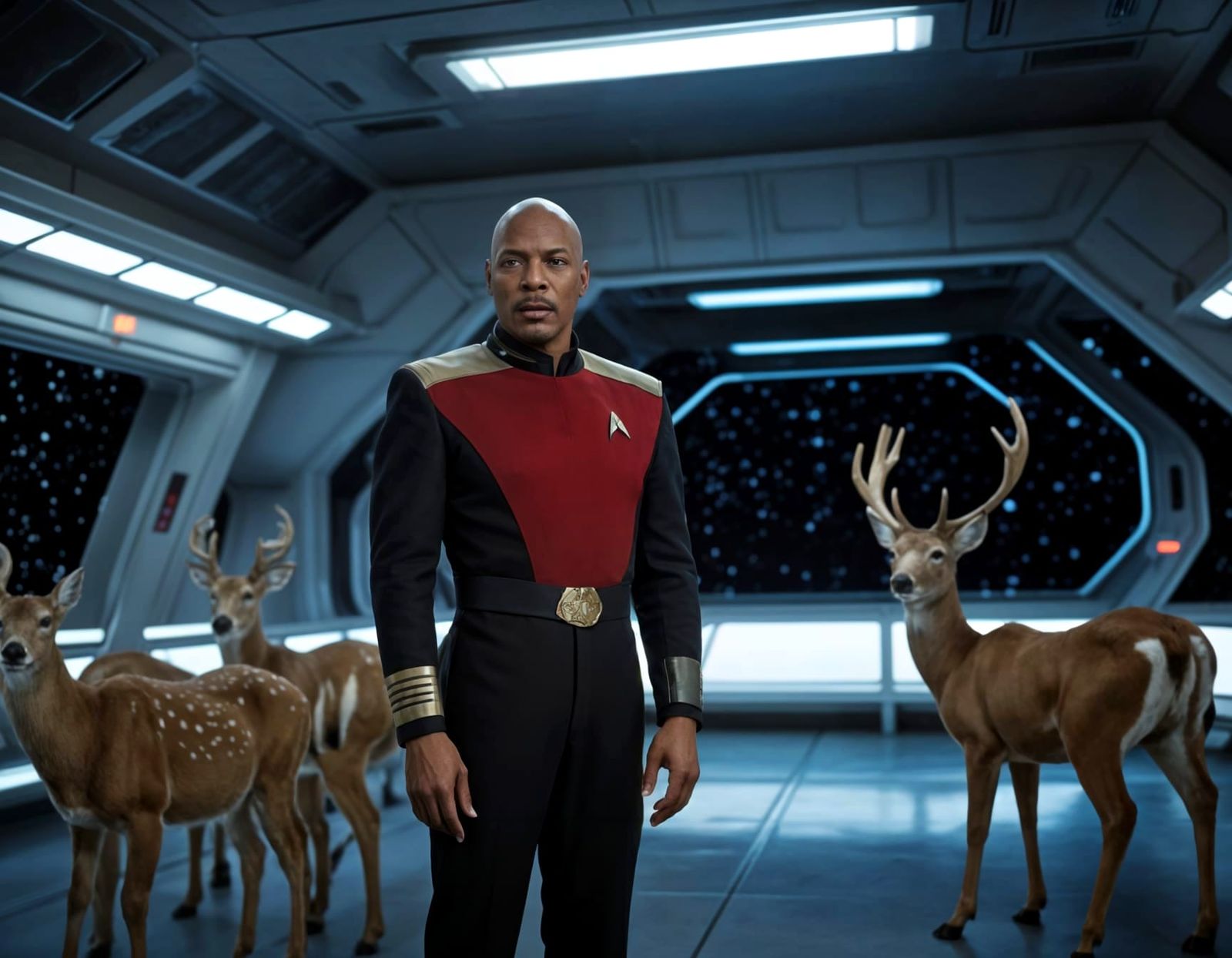 Starfleet Captain Meets Ethereal Deer in Space