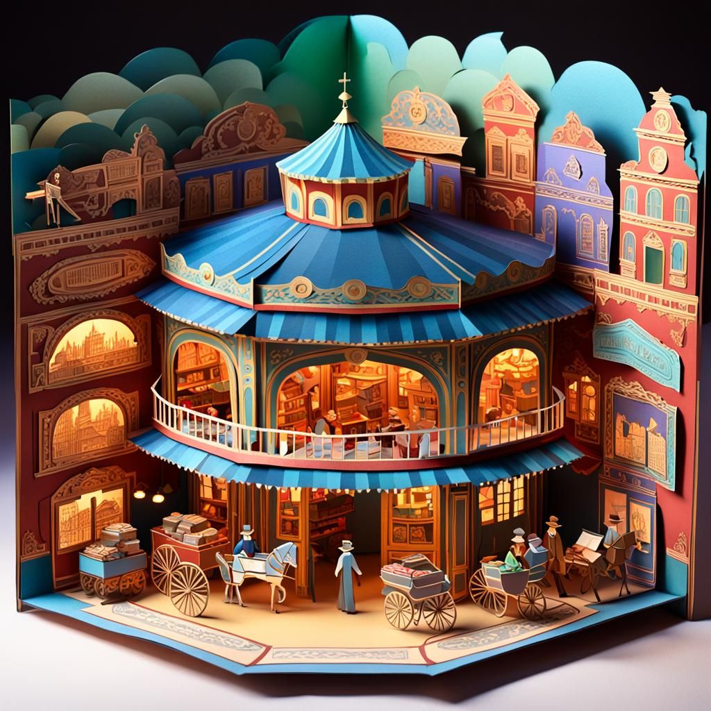 Pop-Up Book Scene in Pixar Style