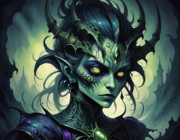 Bizarre Creatures in Alien Landscape, Hieronymus Bosch Style