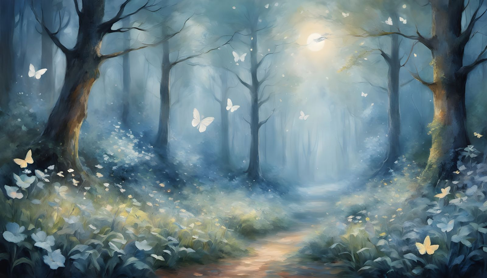 Enchanted Moonlit Forest of Whispers