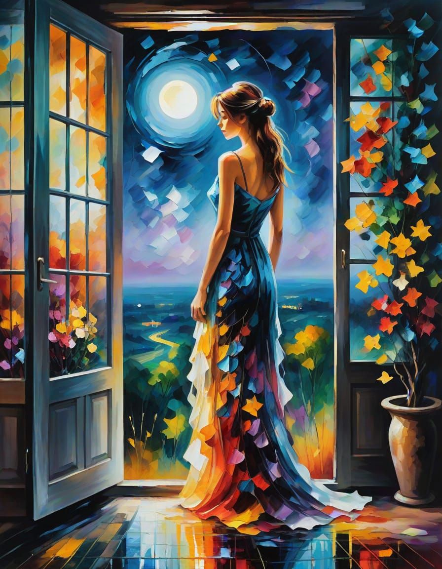 Ethereal Expressionist Nightmare Landscape with Dreamlike Fi...