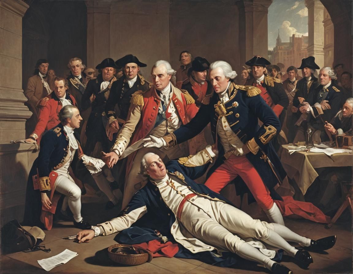 Neoclassical Battle Scene in a Historical Painting