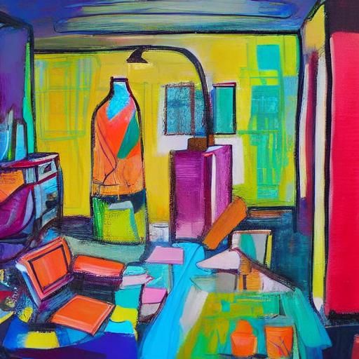 Neo-Expressionist Writer Overwhelmed by Work