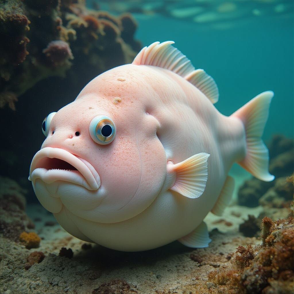 Ugly Blobfish Portrait: A Deep Sea Oddity
