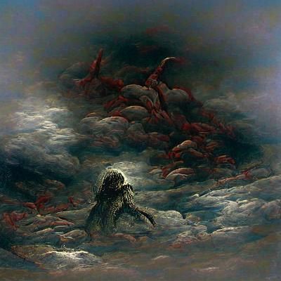 Horror Ash Sky in Doré and Rutkowski Style