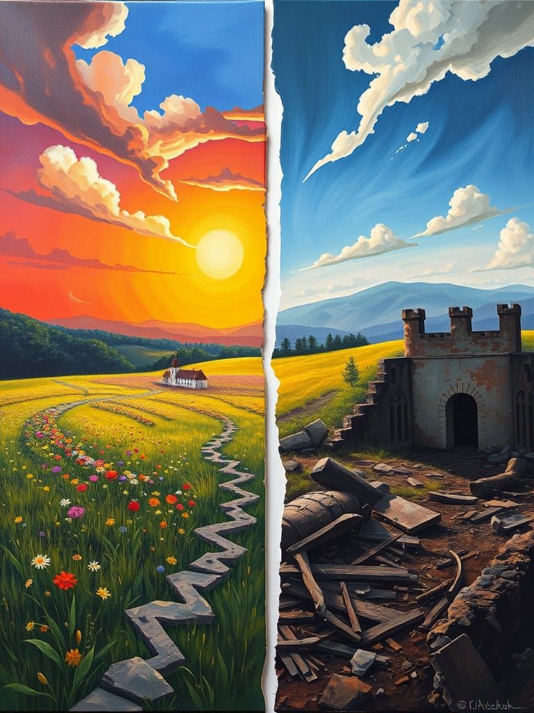 Surreal Torn Canvas: Peace and War in Art