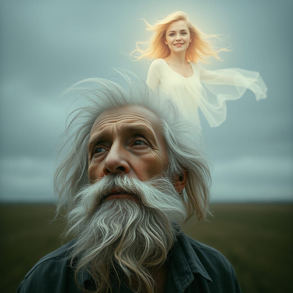 Ethereal Encounter in a Dreamlike Landscape