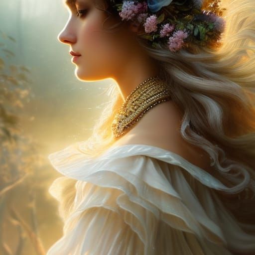 Graceful Ballerina Dances in Dreamy Flower Meadow