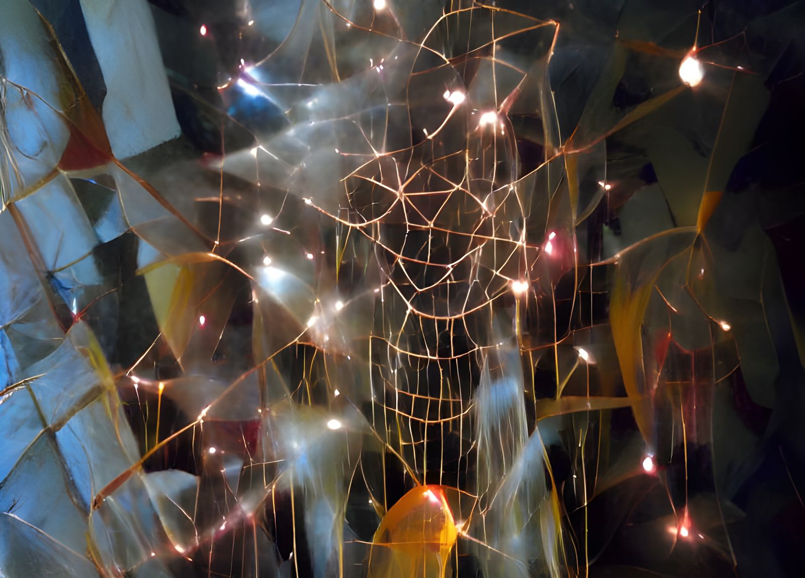 Ethereal Monk: Light Refractions in Art Nouveau Style