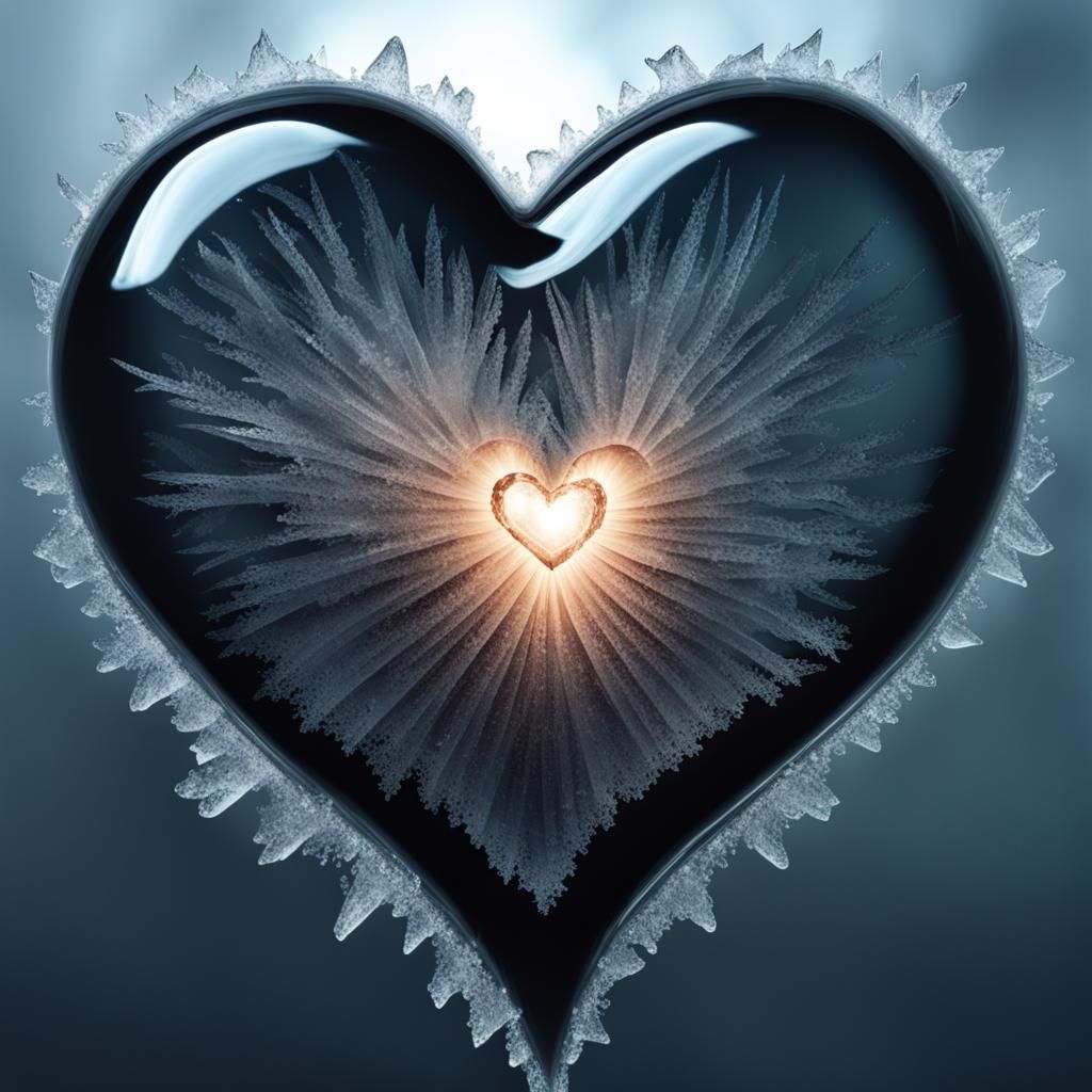 Shattering Glass Heart with Magical Frost