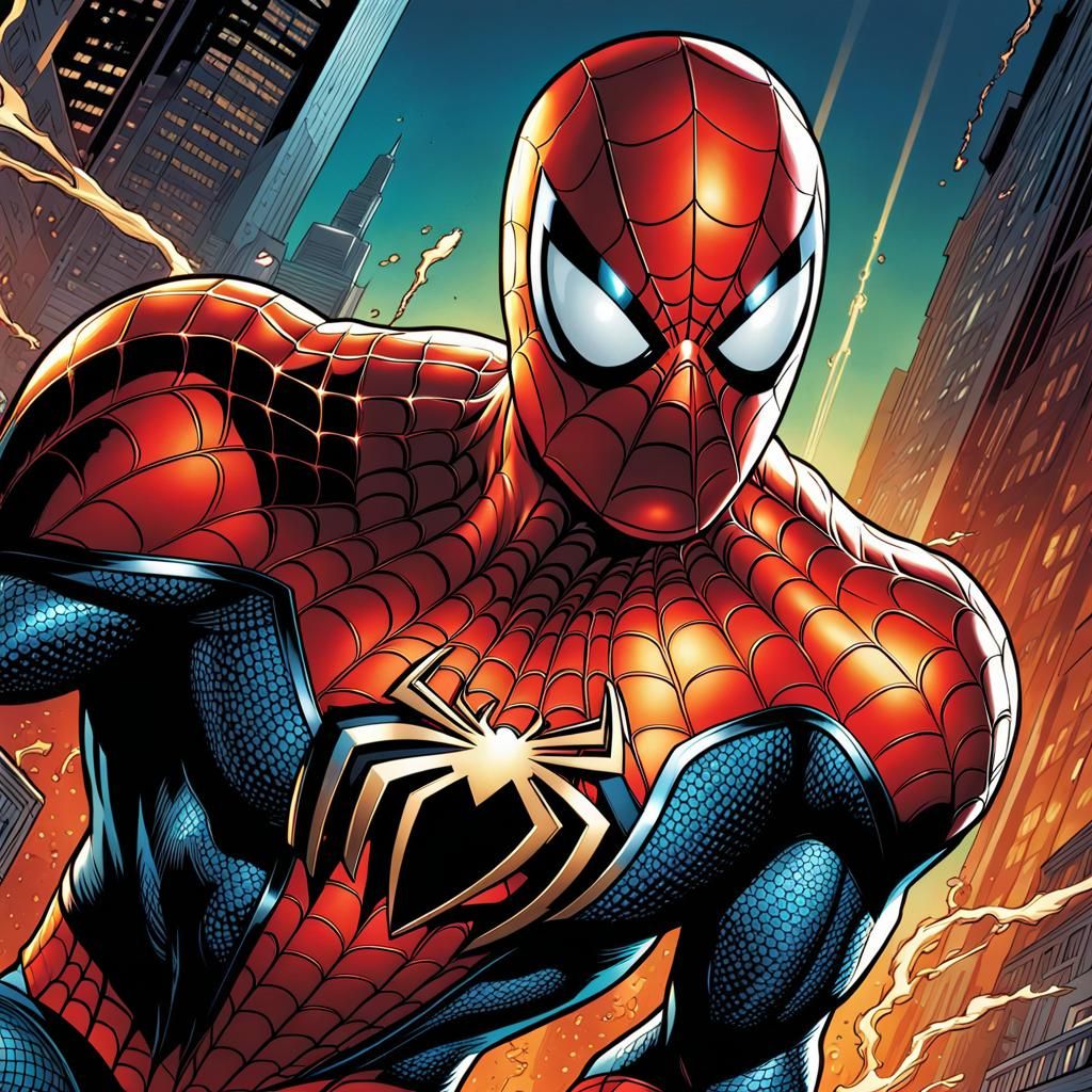 Hyperrealistic Comic Book Art of Super Spiderman