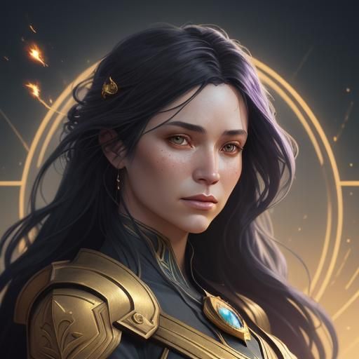 Magical Woman Portrait in Art Nouveau Style