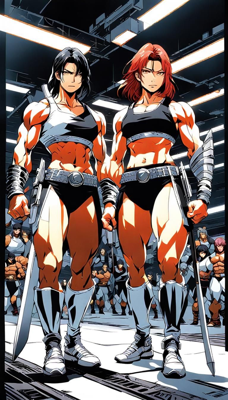 Anime Style Warriors: A Digital Illustration