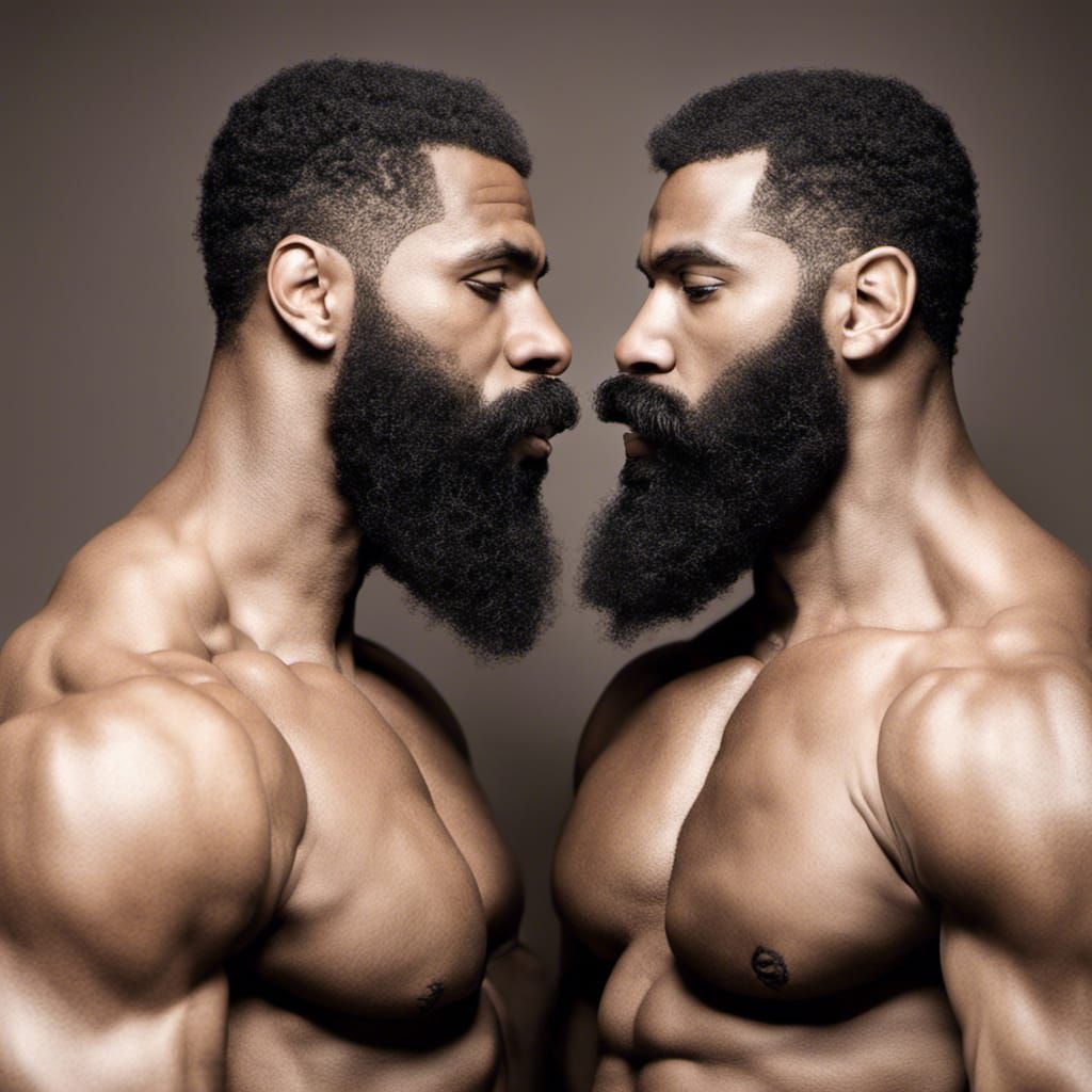 Identical Twins Share a Kiss