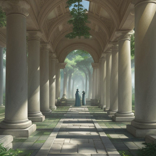 Aristotle in a Serene Studio Ghibli-Inspired Garden