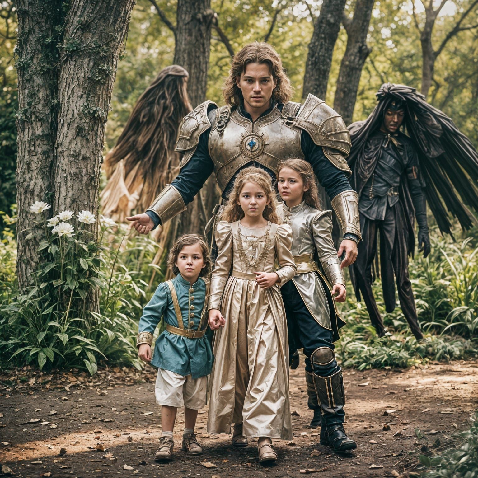 Happy Children in Modern Royal Costumes
