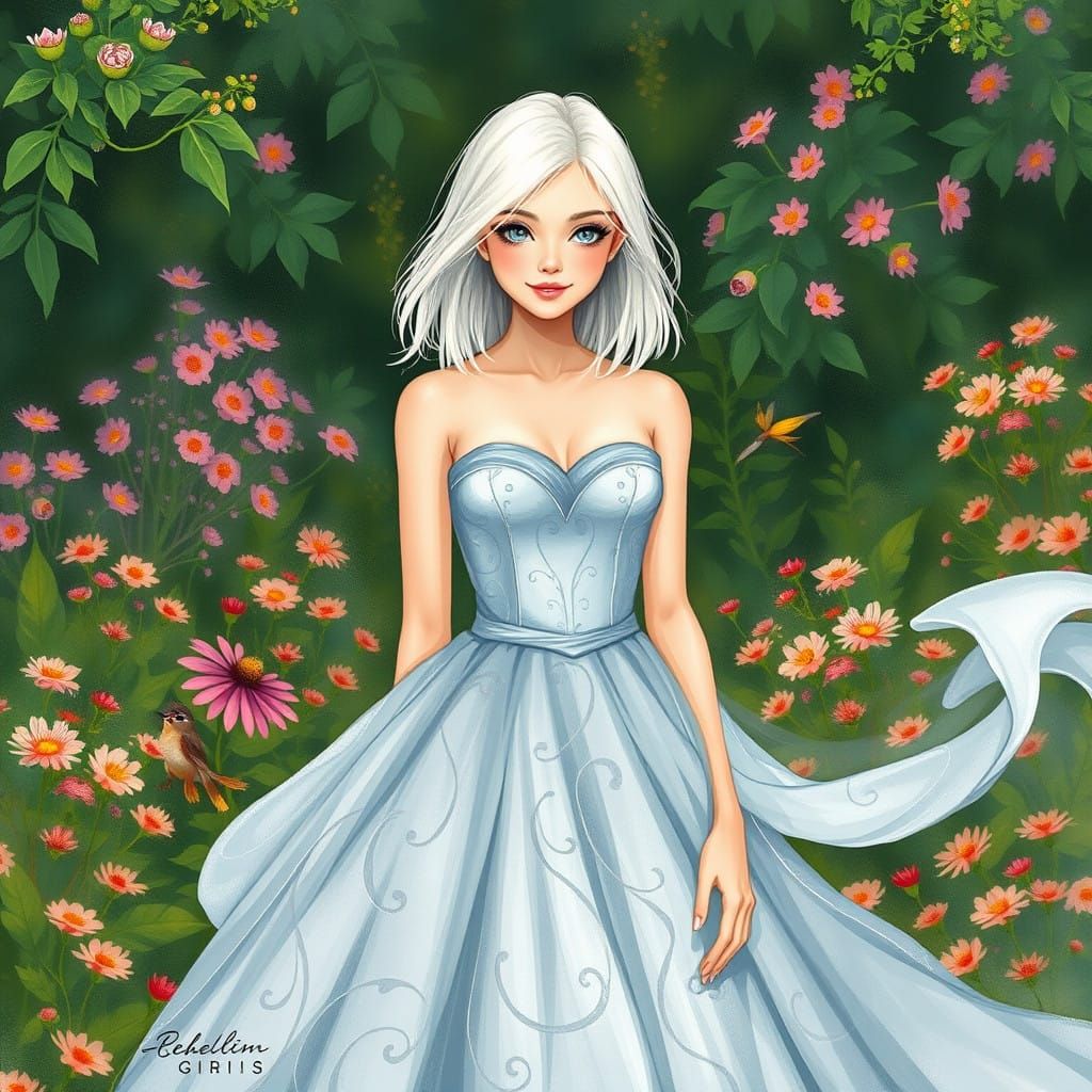 Ethereal Beauty in a Vibrant Garden