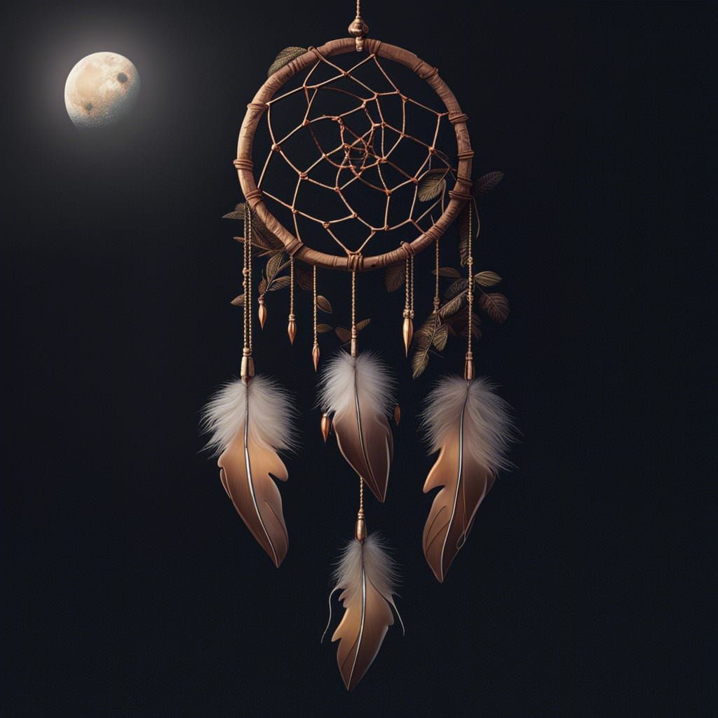 Moonlit Dreamcatcher: Intricate Digital Fantasy Art