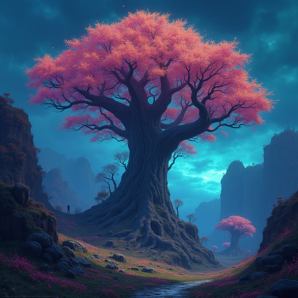 Bioluminescent Tree Illuminates Ancient Ruins in Hidden Vall...