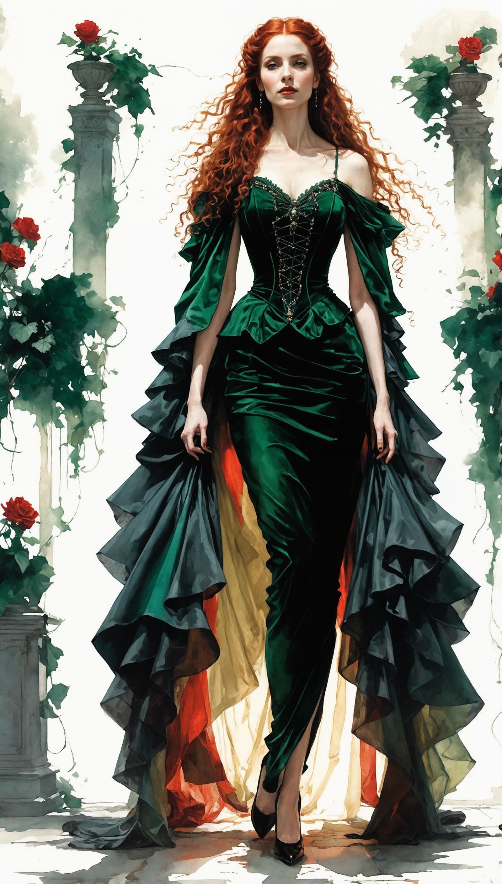 Bride of Dracula: Elena in Velvet Gown