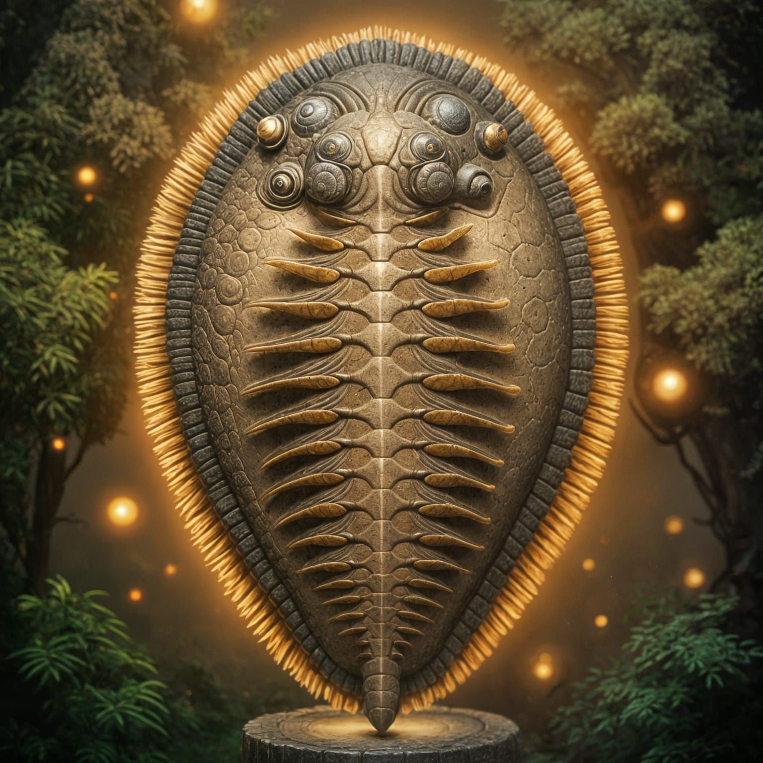 Surreal Trilobite Portrait in Dreamlike Biomechanical Style