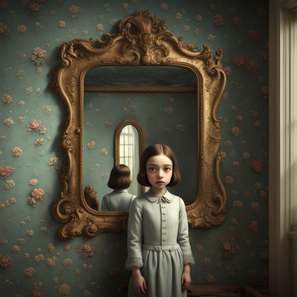 Surreal Mirror: A Hyperrealistic Dreamscape