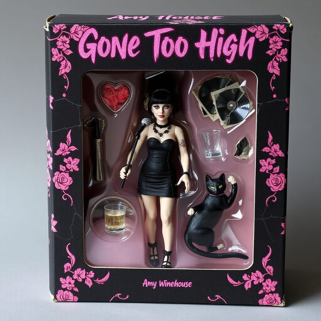Gothic Amy Winehouse Action Figure in Velvet Box