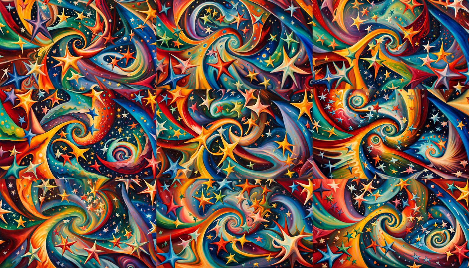 Cosmic Star Cluster in Abstract Expressionist Style