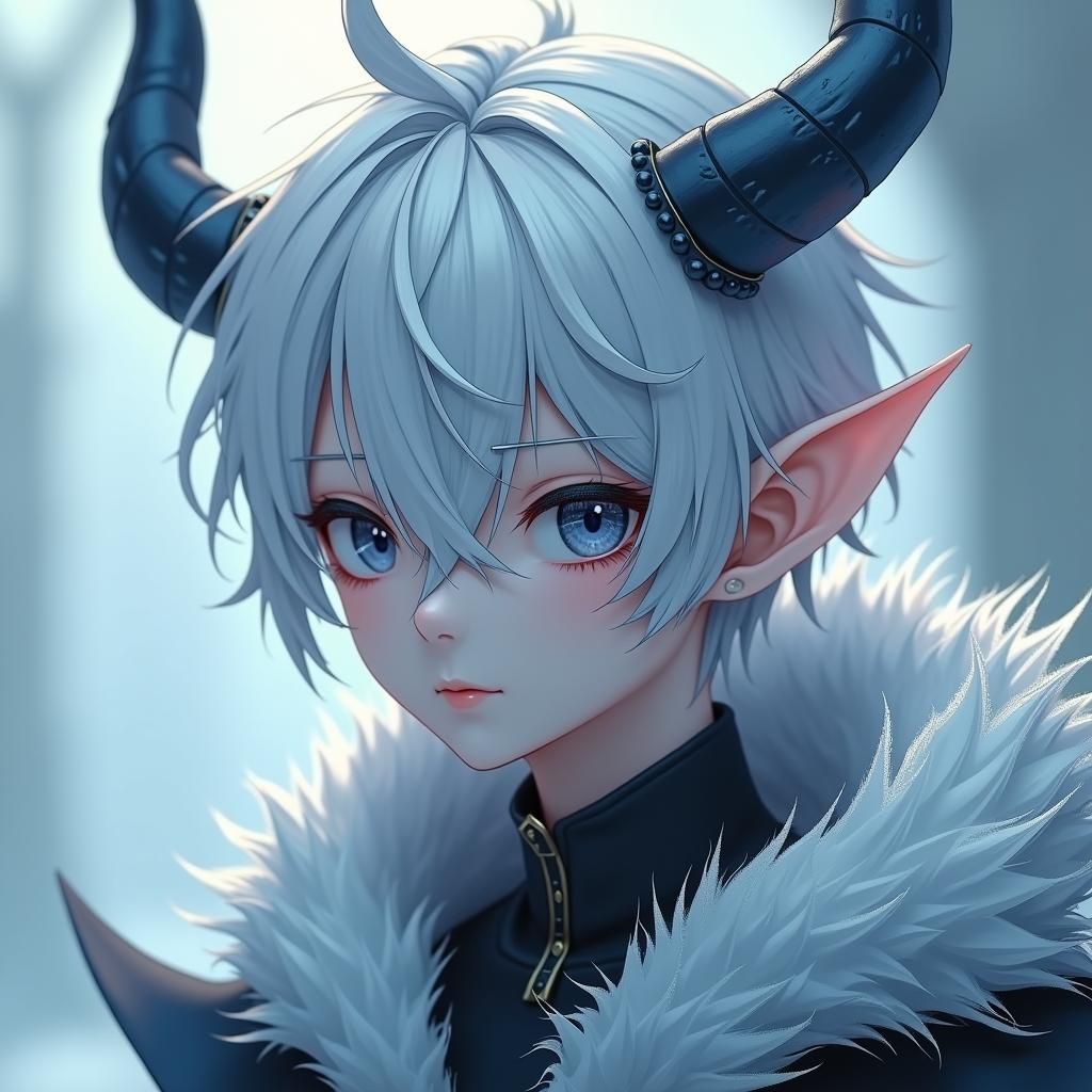 Anime-Style Wight Demon Portrait in 3D