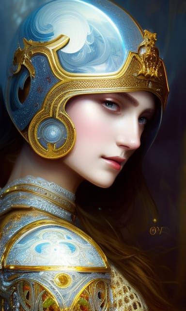 White Knight in Armor Digital Painting