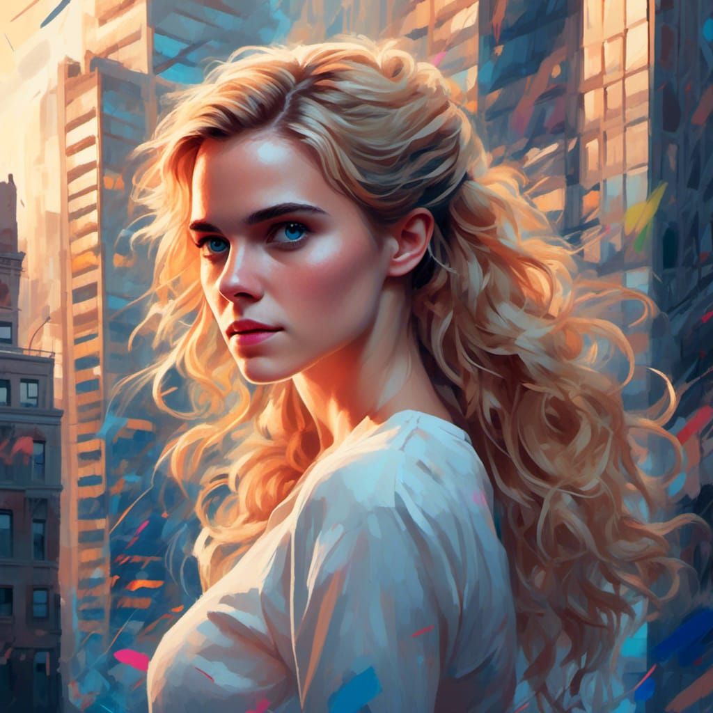 Emma Watson Portrait in Hyperrealistic Style