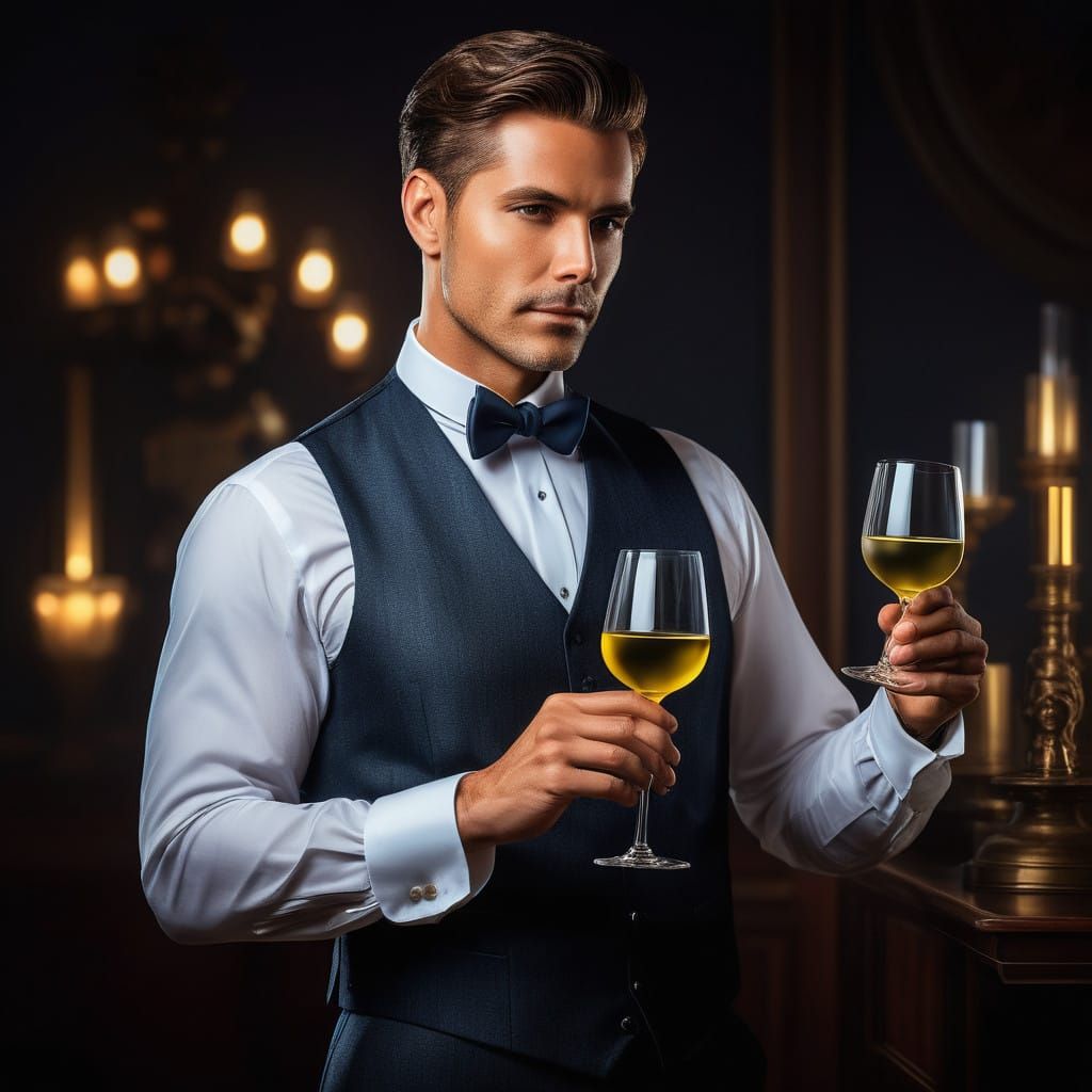 Sophisticated Maitre d' in Luxurious Setting