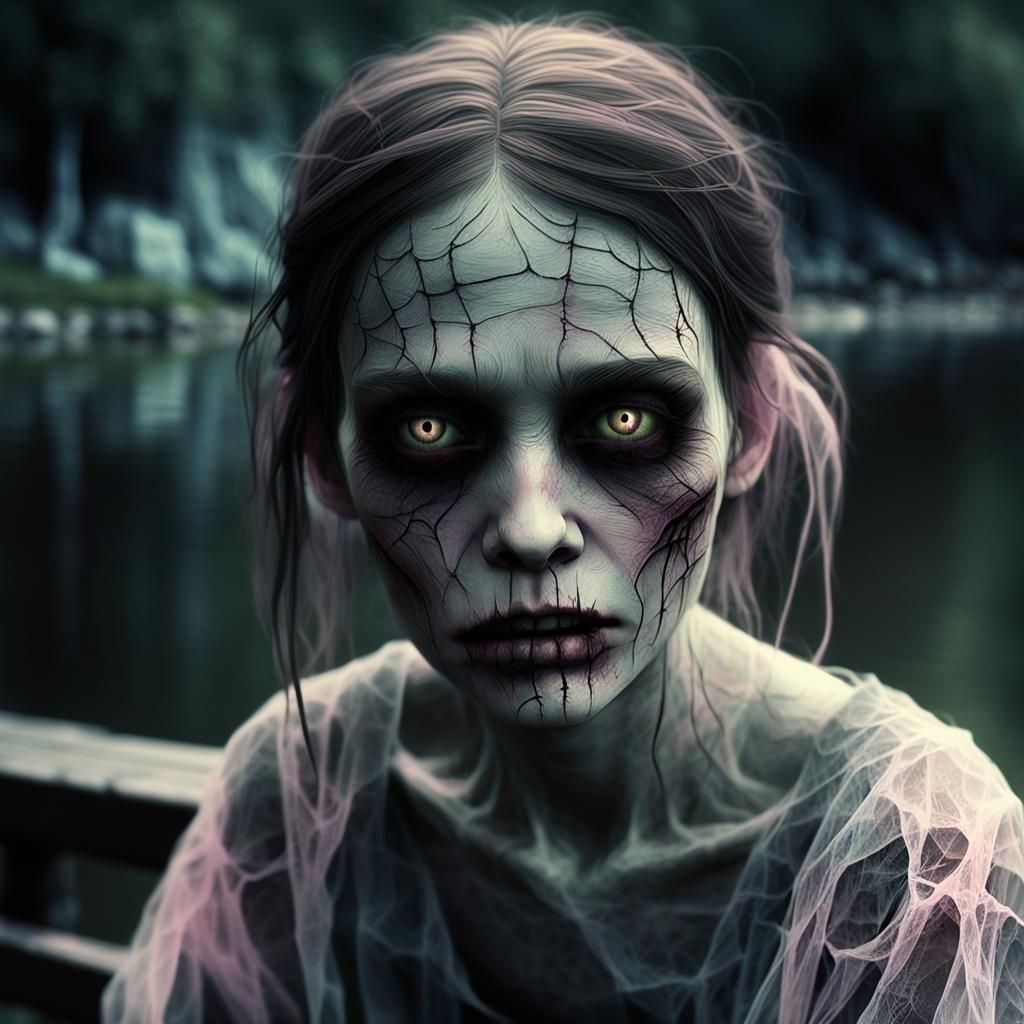 Gothic Zombie Girl by River in Digital Art