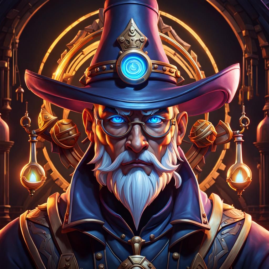 Stylized Alchemist Logo in Detailed Line Art