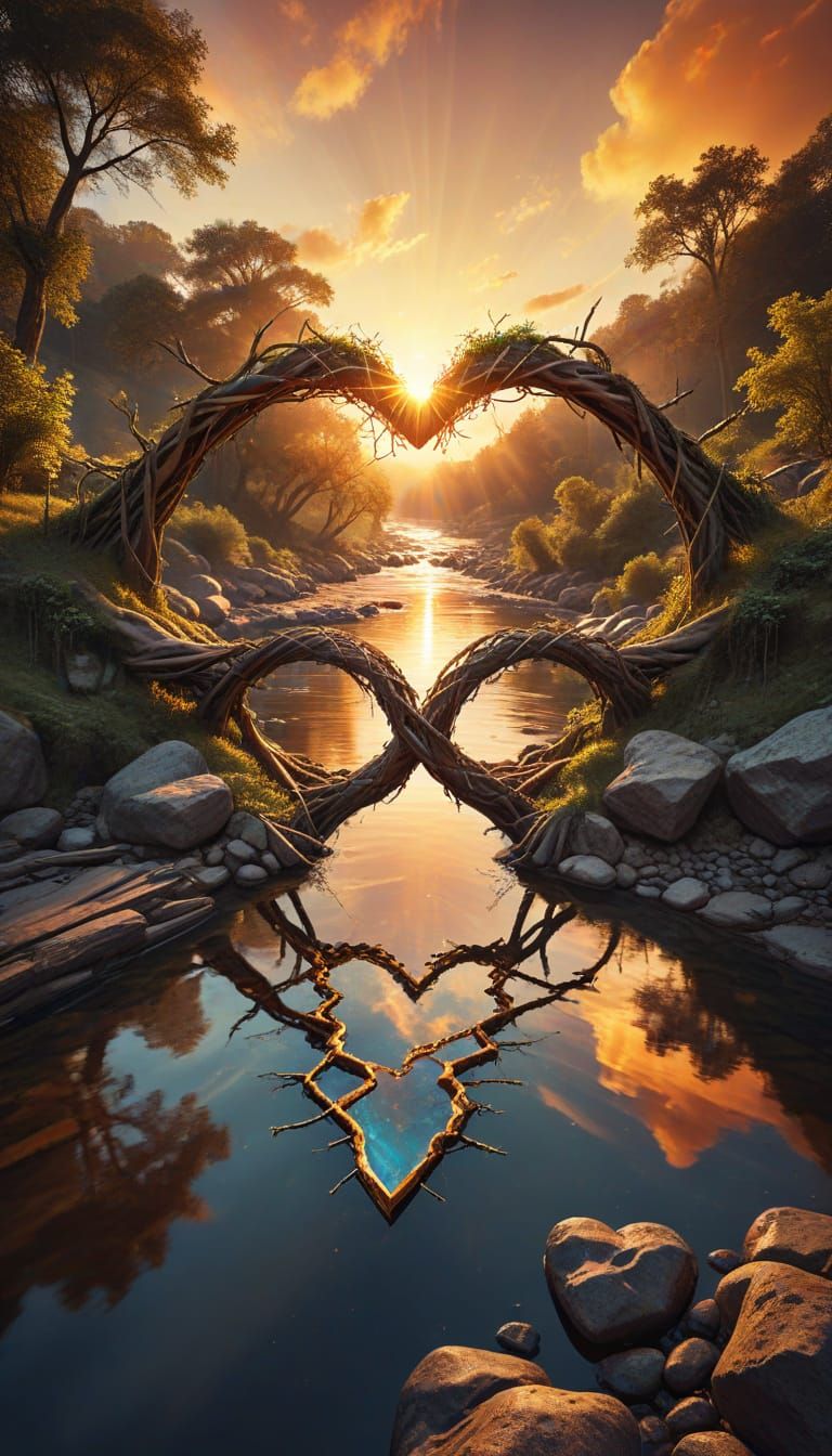 Fantasy Root Bridge with Crystal Shimmers