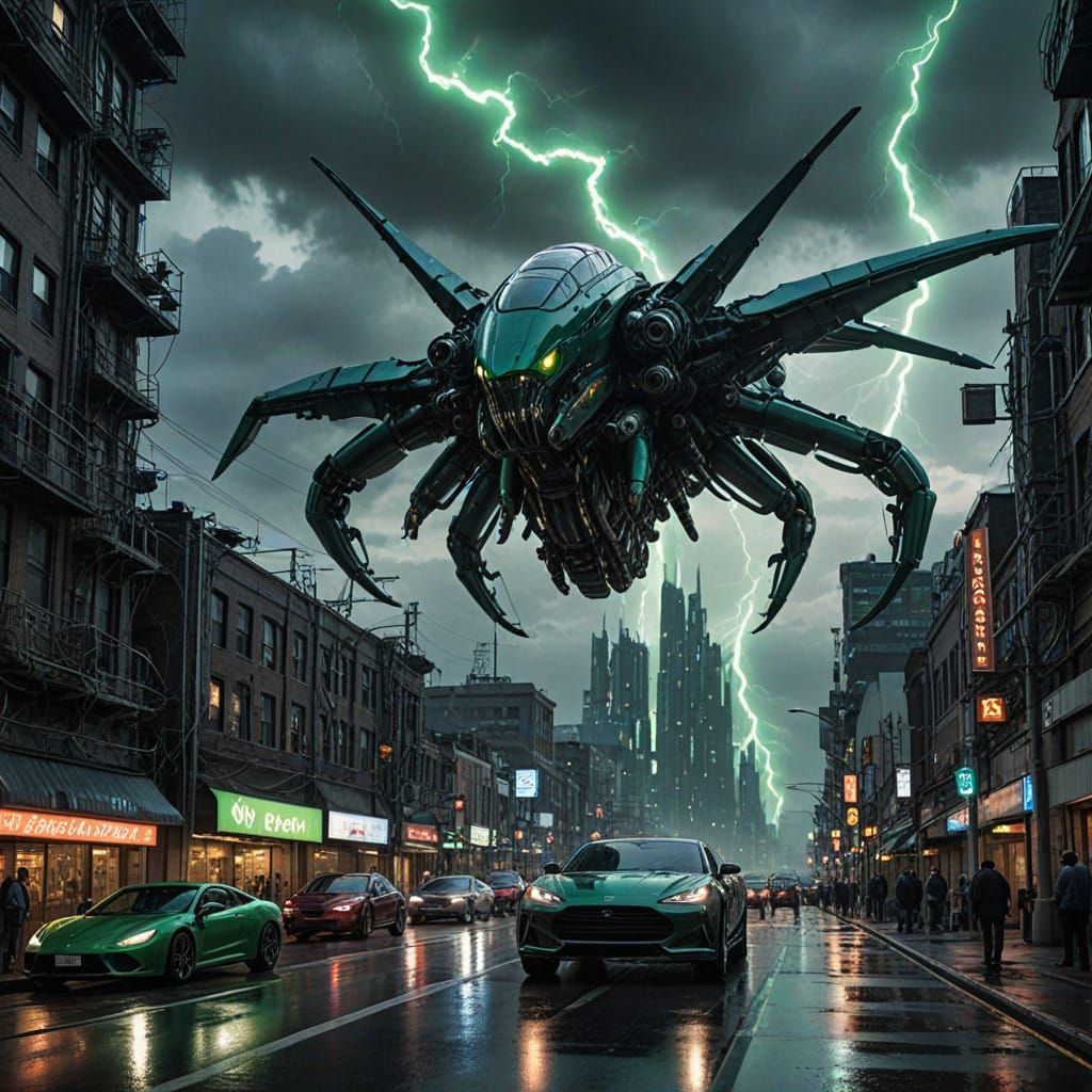 Epic Futuristic Cityscape Ignites with Turbocharged Energy