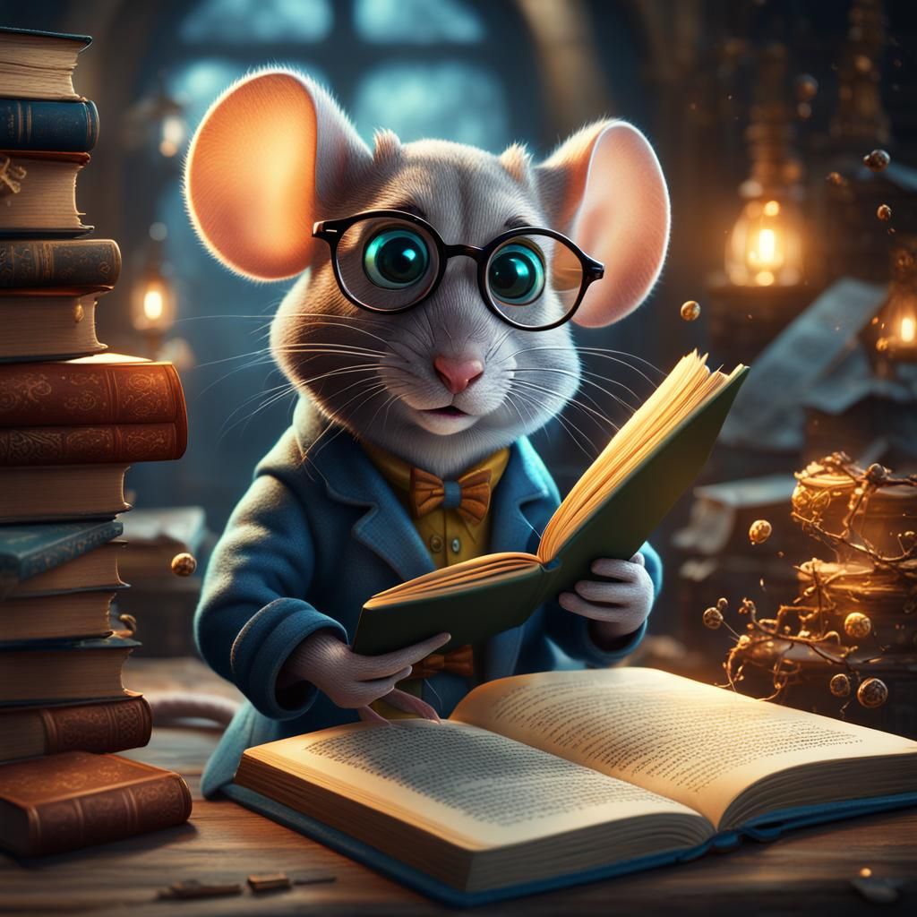 Smart Mouse Reads Storybook: Detailed Matte Painting