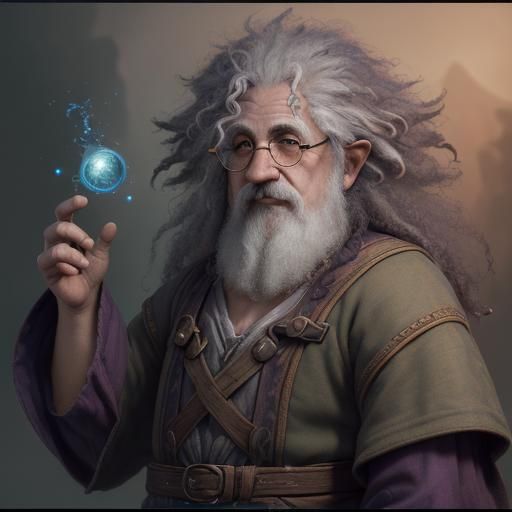 Halfling Wizard Portrait in Detailed Fantasy Art